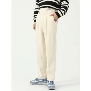 שירה | סתיו מוצרים חדשים בסגנון קוריאני תוספות קטנות חליפת מכנסיים של גברים מגמה ישר רופף מקרית מוצק צבע המכנסיים